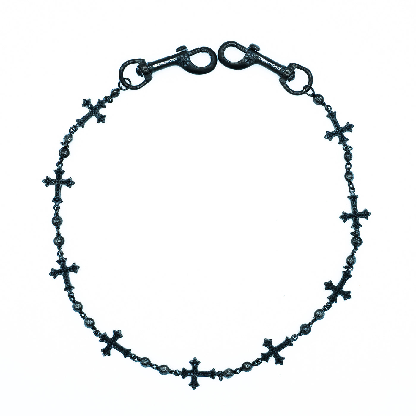 Black Crosses Wallet Chain