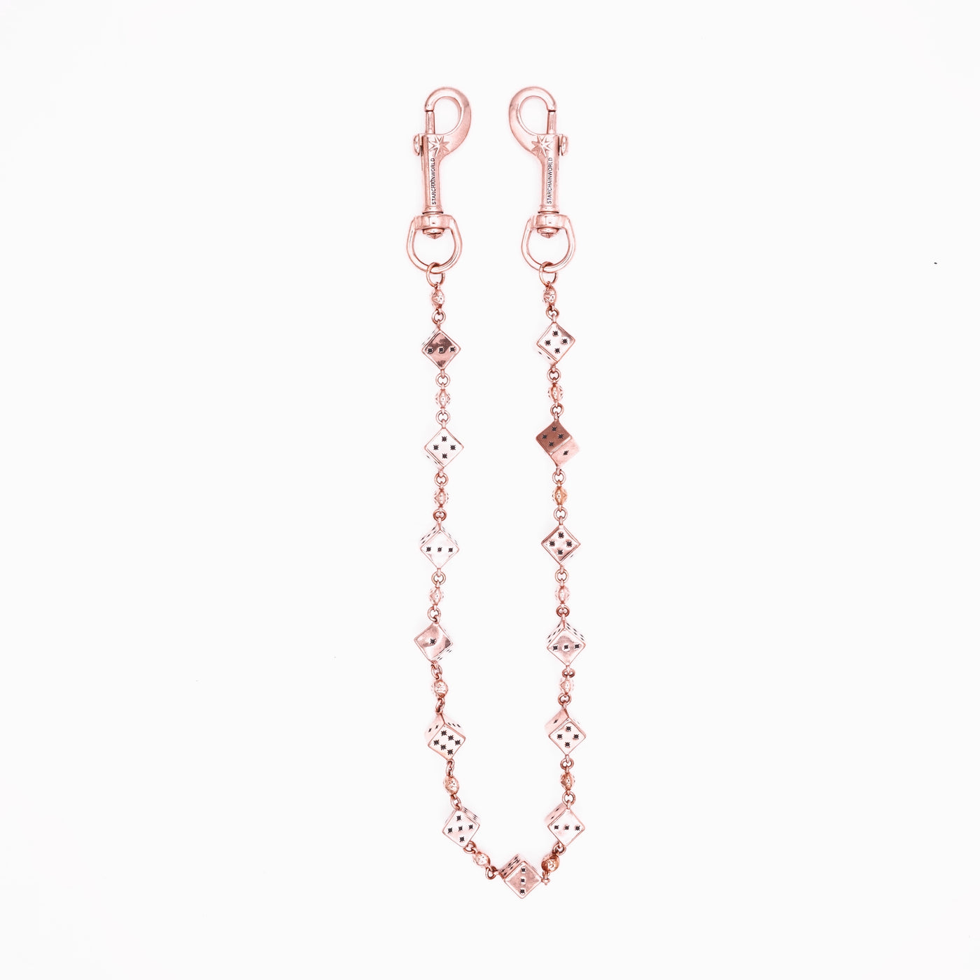 Rose Gold Dice Wallet Chain - No Stones