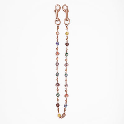 Rose Gold Planets Wallet Chain - Multicolor Stones