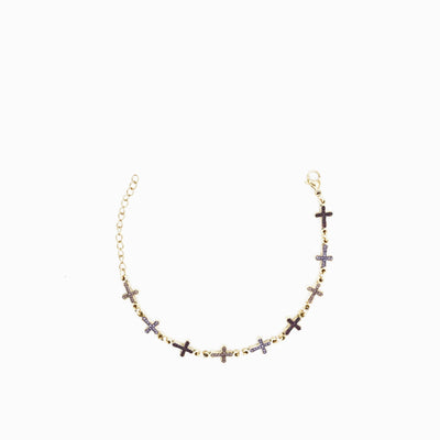 StarBracelet - Crosses - Gold/Purple