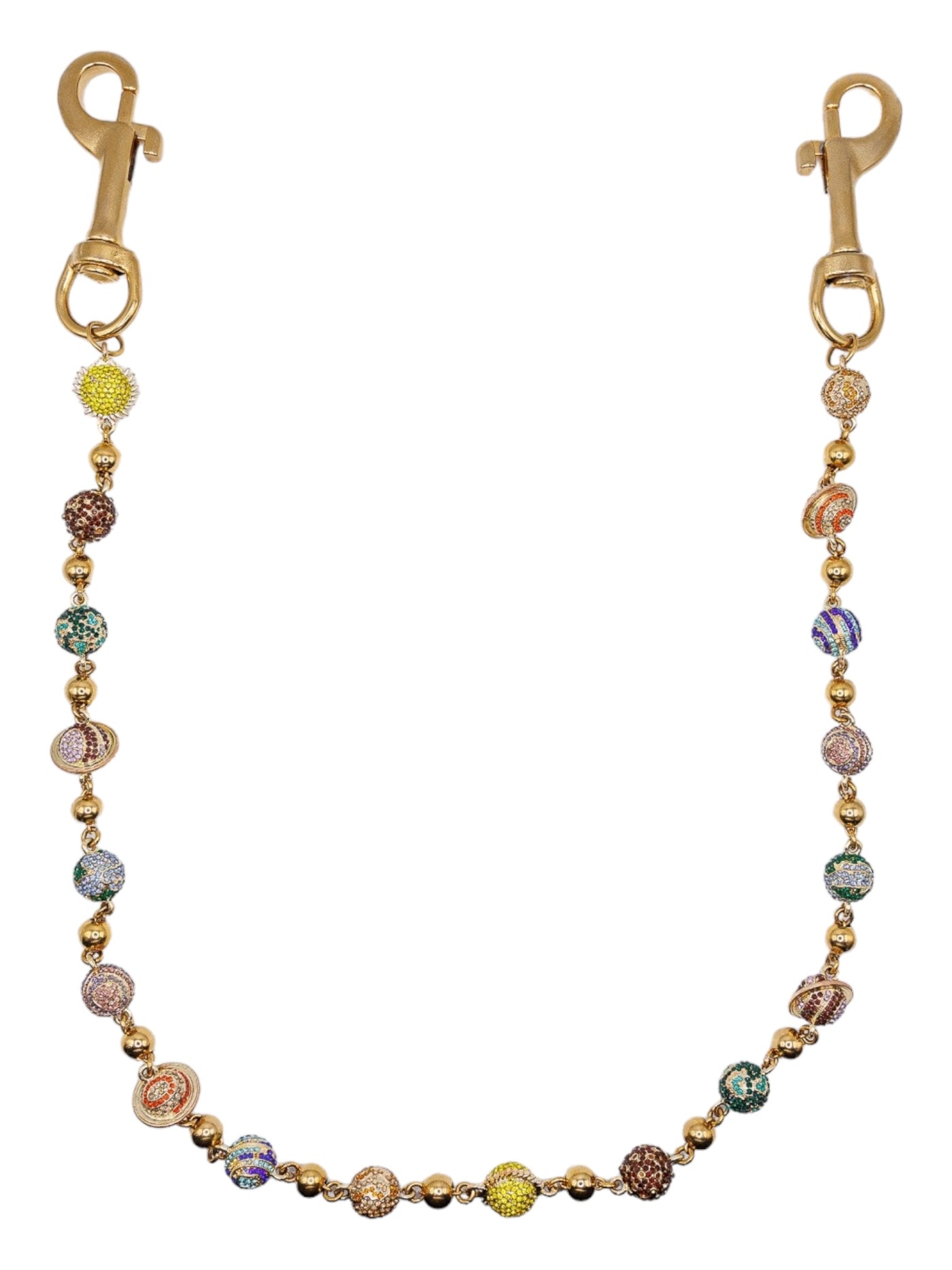 Gold Planet Wallet Chain - Multicolor