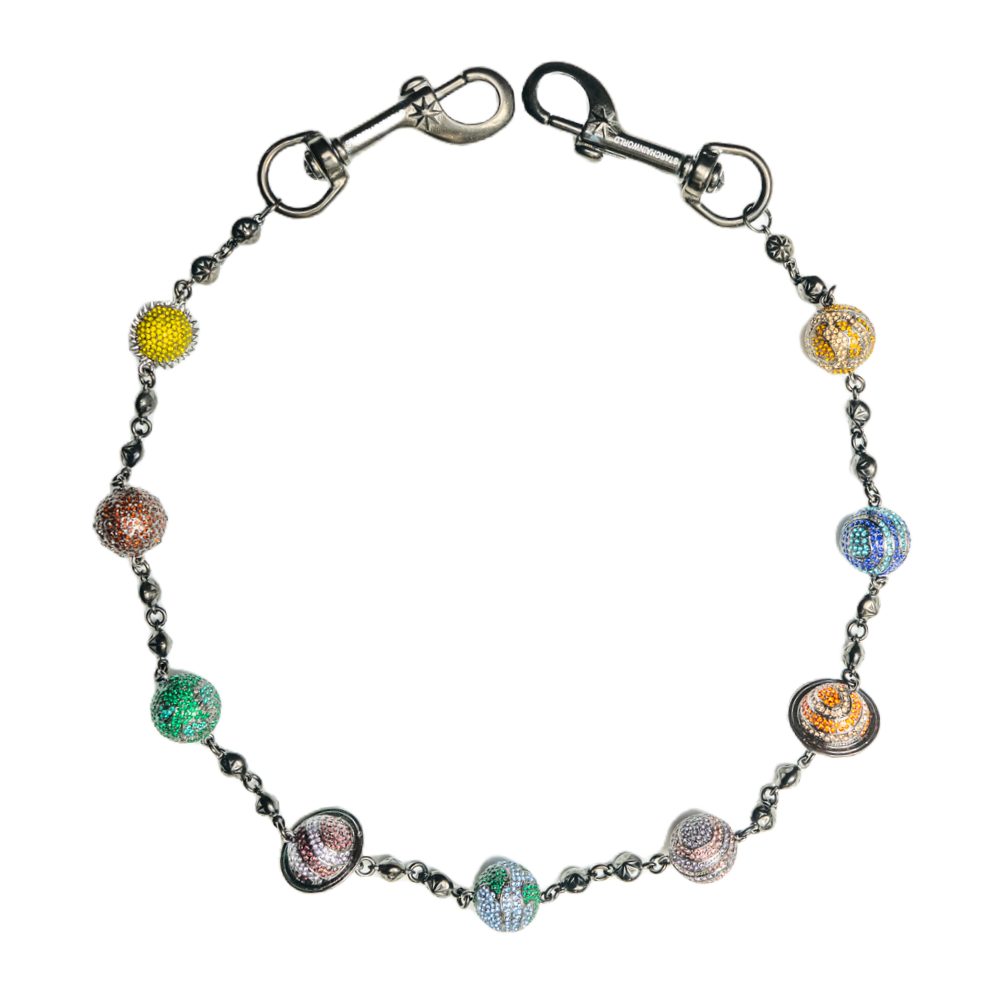 Black Large Planet Wallet Chain - Multicolor