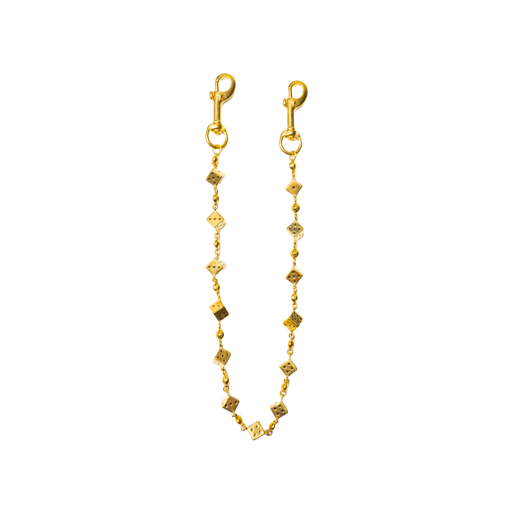 Gold Dice Wallet Chain - No Stones