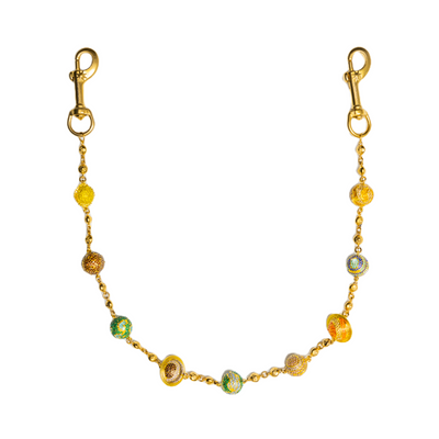 Large Gold Planet Wallet Chain - Multicolor