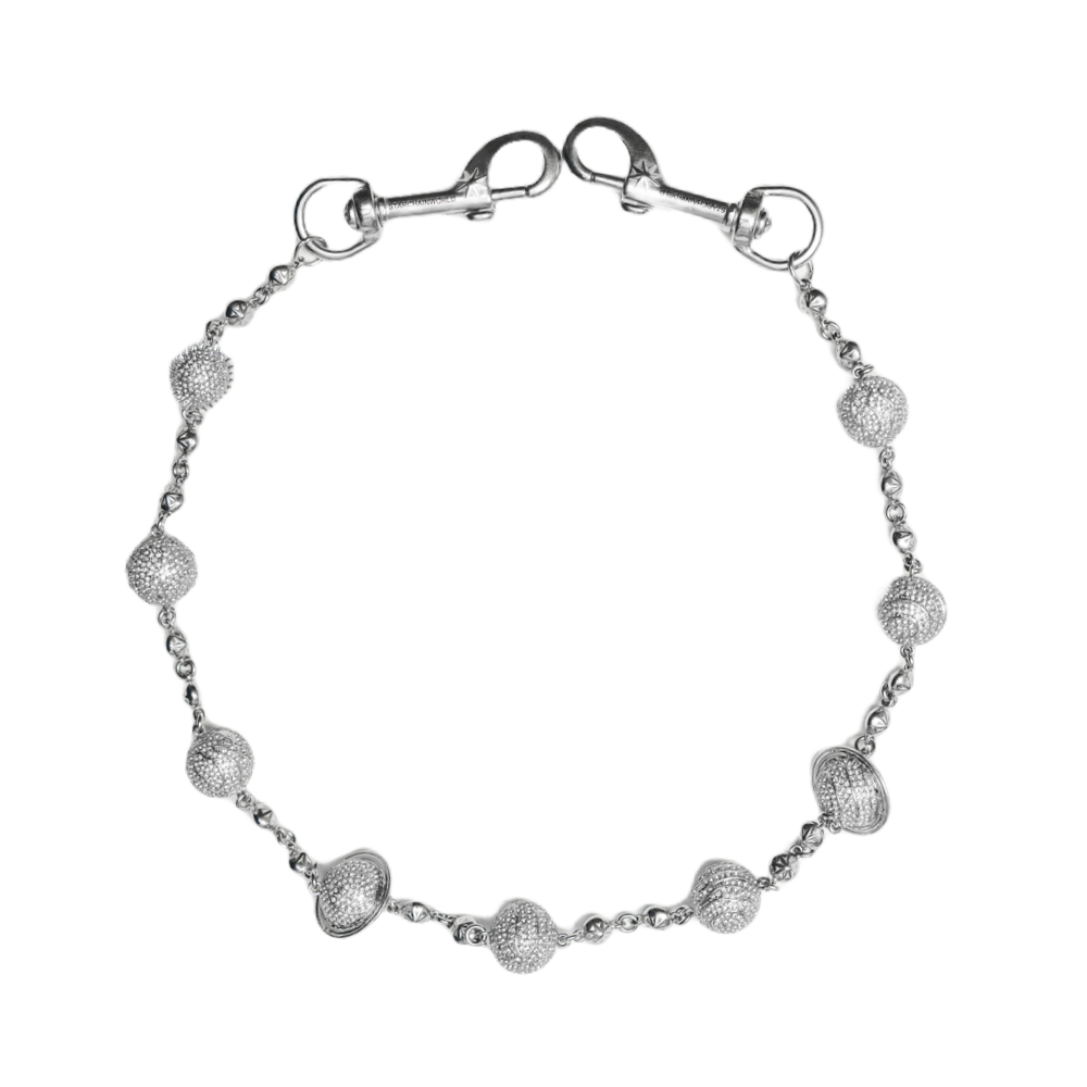 Large Planet Wallet Chain - White