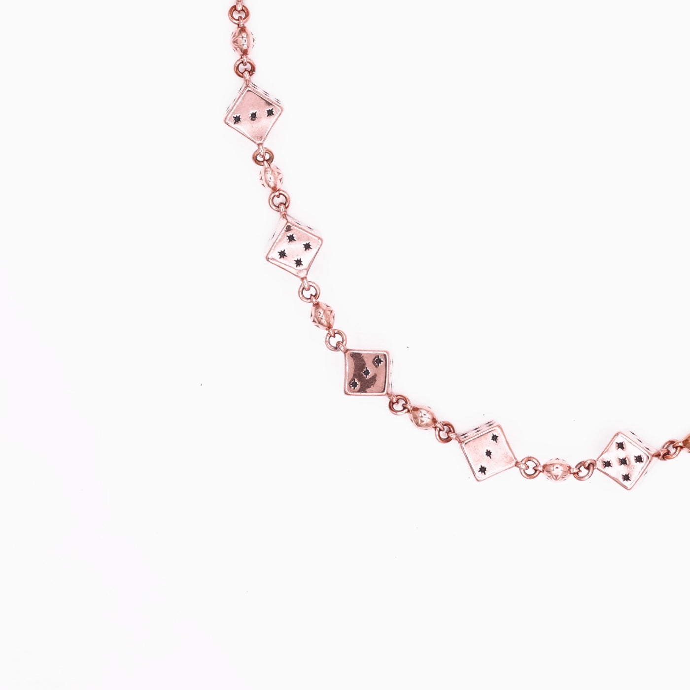Rose Gold Dice Wallet Chain - No Stones