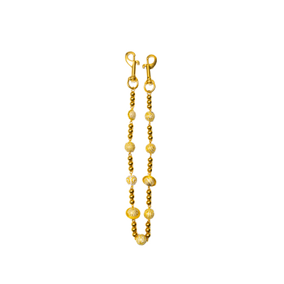 Gold Large Planet Wallet Chain - White