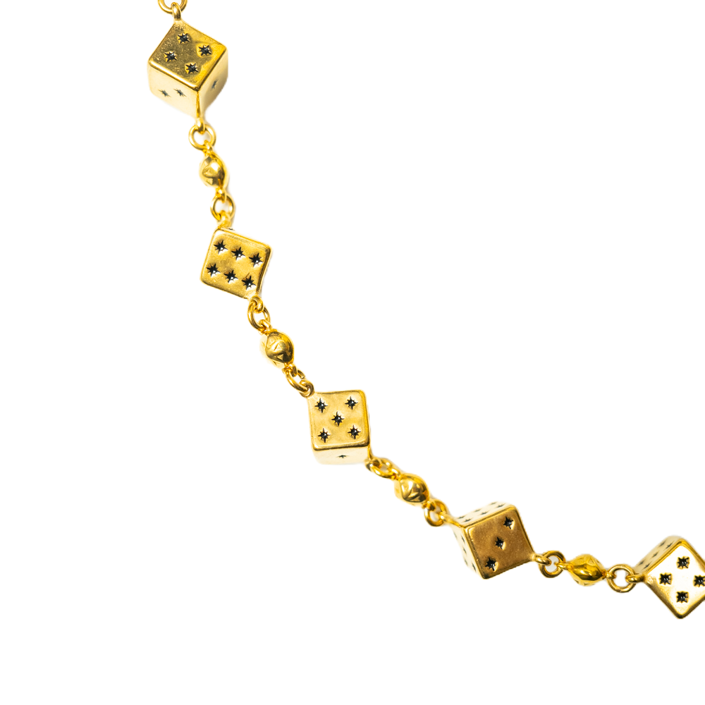 Gold Dice Wallet Chain - No Stones